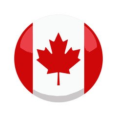 Obraz premium Glossy app icon with Canada flag design.