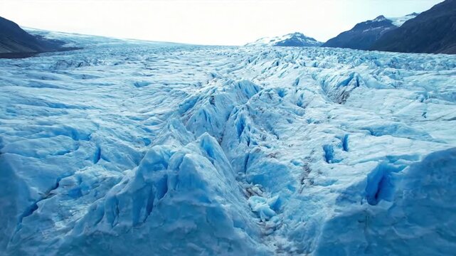 Minimalist Glacier Landscape with Pristine Background Emphasize the clean, uncluttered aesthetic of the vast icy expanse.