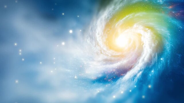 Celestial Spiral: An abstract depiction of a mesmerizing galaxy, showcasing swirling nebulae and a radiant core, evoking a sense of cosmic wonder and the vastness of the universe.