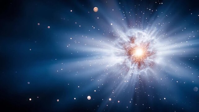 Cosmic Genesis: Witness the awe-inspiring birth of a star, as energy bursts forth in a vibrant cosmic display. This image is a testament to the universe's infinite wonder.