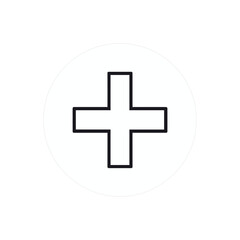 Fototapeta premium Minimal plus sign vector icon