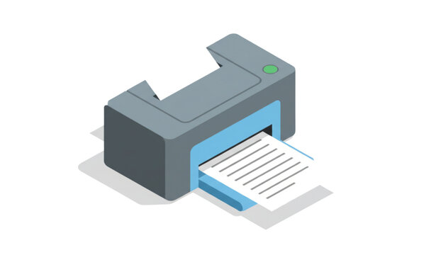blue folder icon with printer