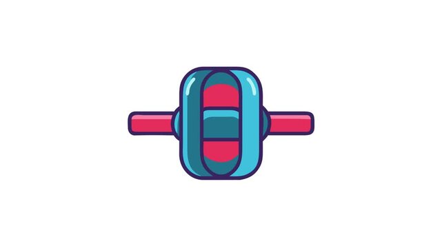  Multi-Angle Weighted Ab Roller Icon. Design of Fitness and Gym Icons.