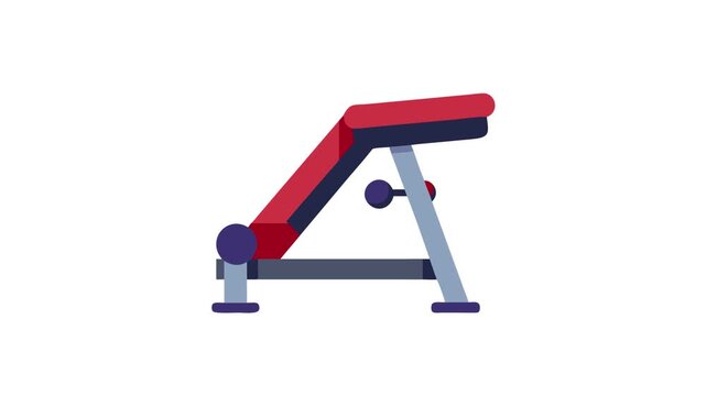  Dynamic Multi-Angle Training Bench Icon. Design of Fitness and Gym Icons.