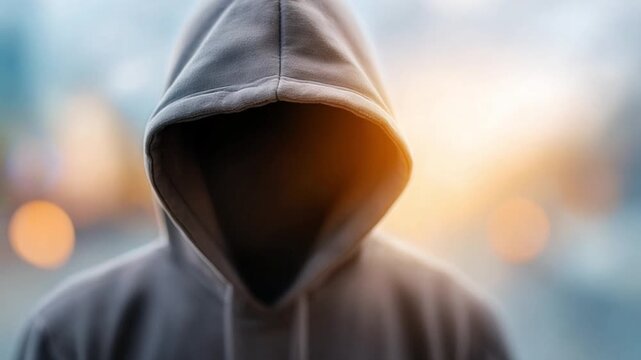 Mystery in the Shadows: A hooded figure shrouded in anonymity, illuminated by a warm glow, creating a sense of enigma and intrigue.