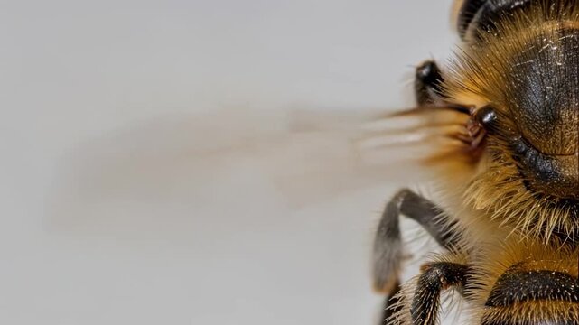 Macro Shot of Bee Wings in Motion.
