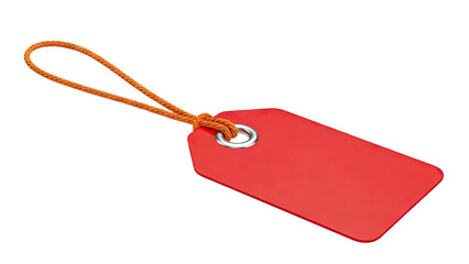 Red blank tag with orange string