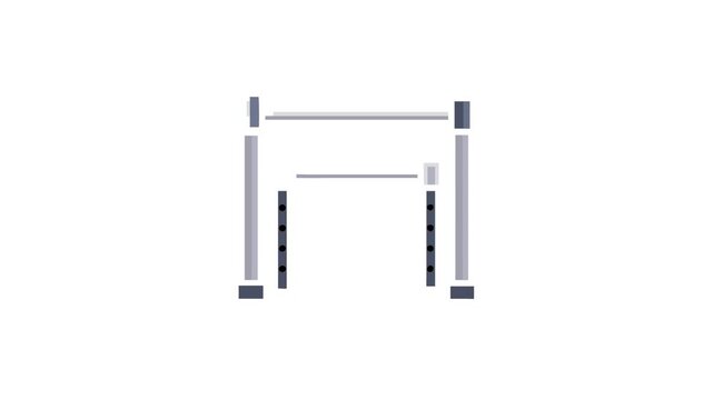  Heavy Duty Weighted Pull-Up Bar Icon. Design of Fitness and Gym Icons.
