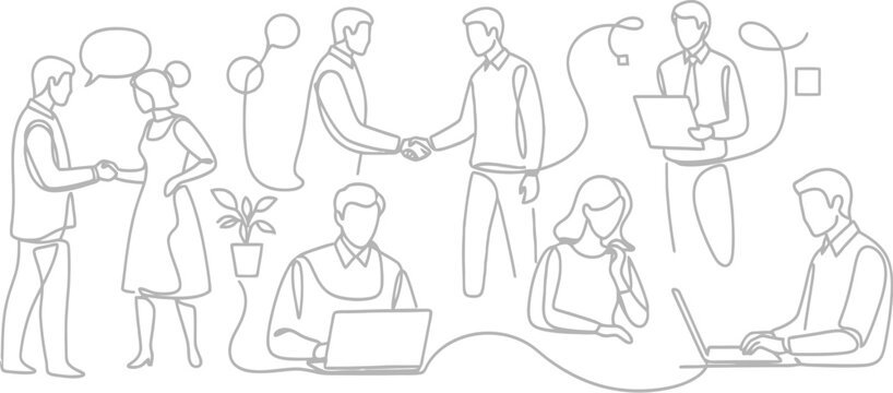 Business professionals collaborating and communicating effectively