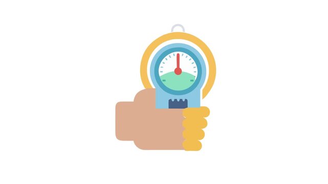  Adjustable Hand Dynamometer for Grip Efficiency. Design of Fitness and Gym Icons.