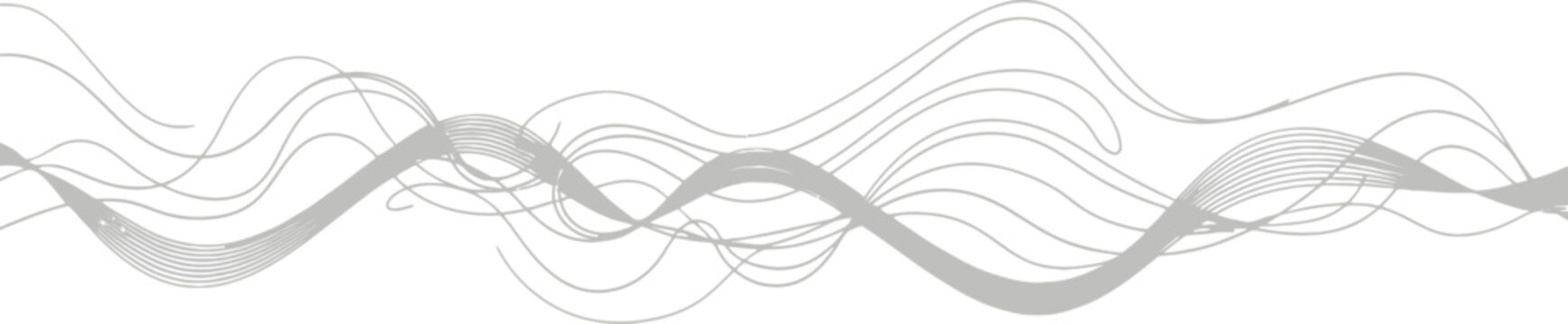 Elegant gray wavy lines on white background
