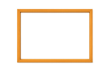 Obraz premium Wood photo frame mockup presenting a blank border with natural texture, transparent background
