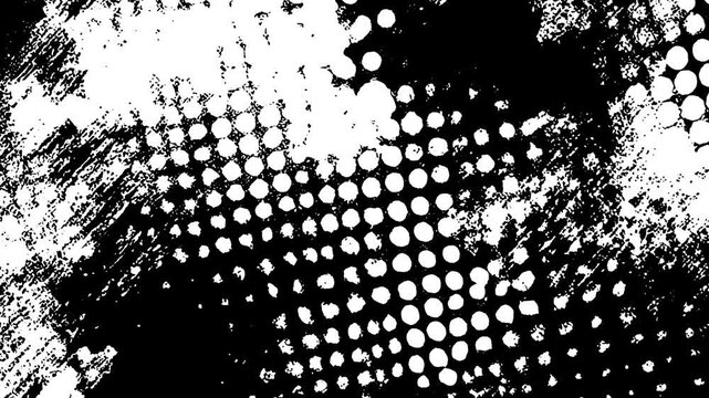 Halftone Dots Abstract Pattern Background.Animated halftone textures.Grunge backdrop overlay.Loop abstract background.Stop motion video 4k resolution