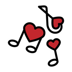 Romantic Music Vector Filled Icon Design