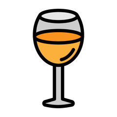 Wine Glass Vector Filled Icon Design