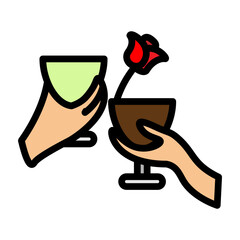 Dinner Date Vector Filled Icon Design