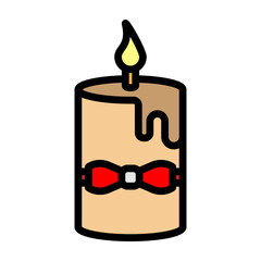 Love Candle Vector Filled Icon Design