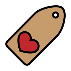 Love Tag Vector Filled Icon Design