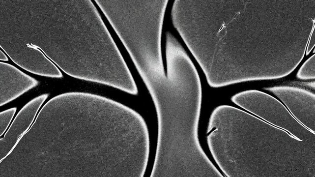 4K footage of abstract black and white fluid wave texture with intersecting lines. generated with AI