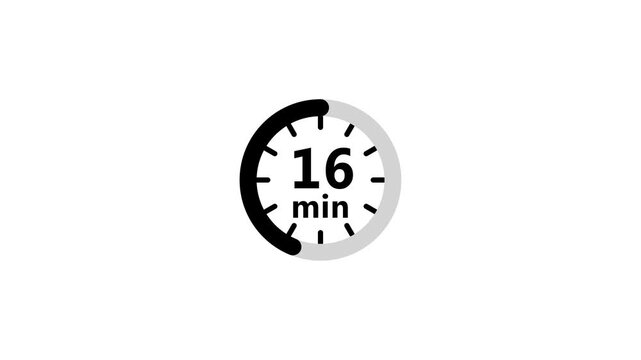 Countdown timer from 28 to 0 minutes animation. Countdown timer clock number animation.