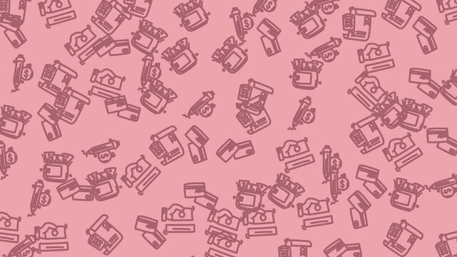 Pink crown, money bags, and coins on pink background. Ideal for financial concepts, wealth, luxury, and femininethemed designs.