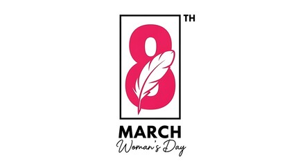 Fototapeta premium International womens day logo with 8th march date
