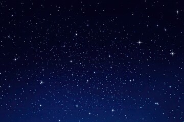 A dark night sky filled with twinkling white and light blue stars of varying sizes