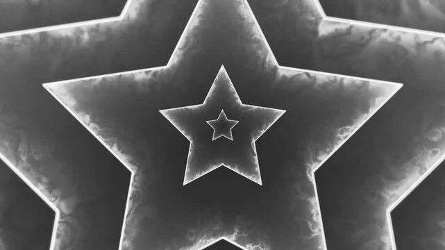 Abstract dynamic monochrome star pattern loop creates a mesmerizing and hypnotic visual experience