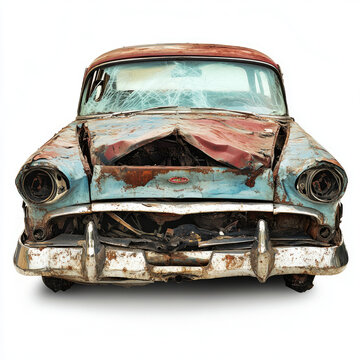 old accident car