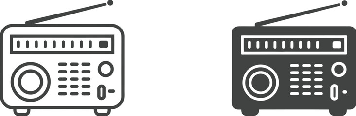 Fototapeta premium Black and White Radio Devices
