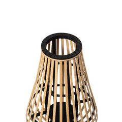 Elegant Bamboo and Black Tripod Lantern for Home Decor