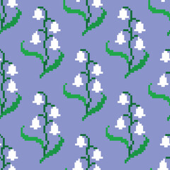 Seamless white floral pattern in geometric shapes, designed for backgrounds, decoration, fabric, clothing, and wallpaper.