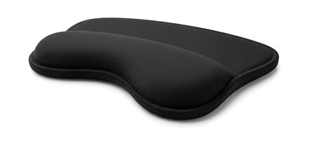 Black Travel Neck Pillow on White Background.