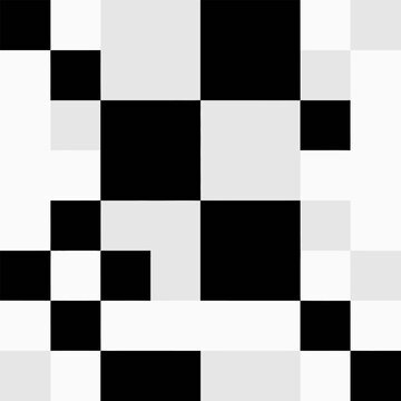 Abstract Geometric Pattern of Black White and Gray Squares