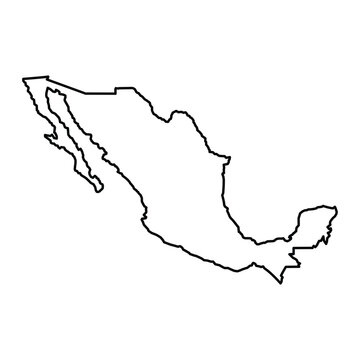 Mexico Outline Vector Map	