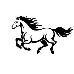 Fototapeta premium Minimal Line Art Running Horse Illustration Symbolizing Freedom, Strength, Power, Speed and Elegance in Continuous Outline Style