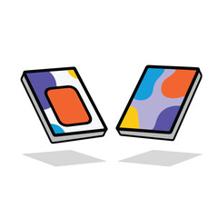 Two tablets with colorful abstract screens.