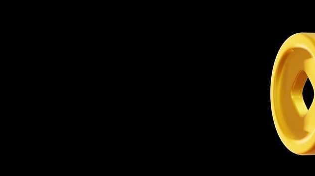 Gold Chinese Coin Ingot Transition 4K Animation