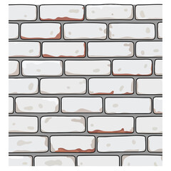 White Brick Wall with Peeling Paint.