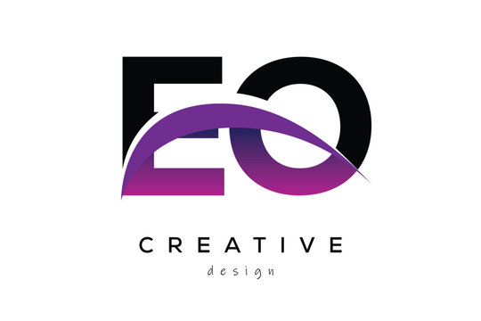 EO Creative Abstract logo design featuring intertwined letters in gradient purple.