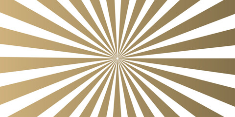 Fototapeta premium Vintage grunge sunburst background with retro paper texture and brown ray beams in an old starburst vector illustration design
