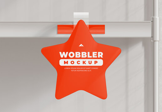 Star Shape Wobbler Mockup for Retail Promotion and Point of Sale Display