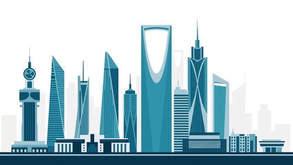 Obraz premium Modern cityscape with sleek skyscrapers and futuristic architecture