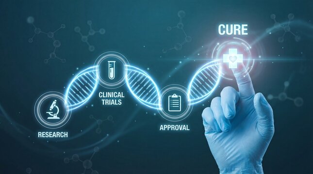 Medical professional seeking cure through research and clinical trials
