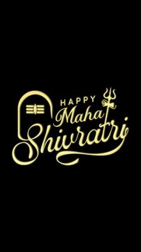 Happy Maha Shivratri Calligraphy with Lord Shiva Art | Black & Green Screen Background