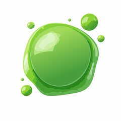 Green abstract liquid metaball shape. 3d render illustration of fluid soft bubble blob. Organic bright decorative sphere geometric form. 