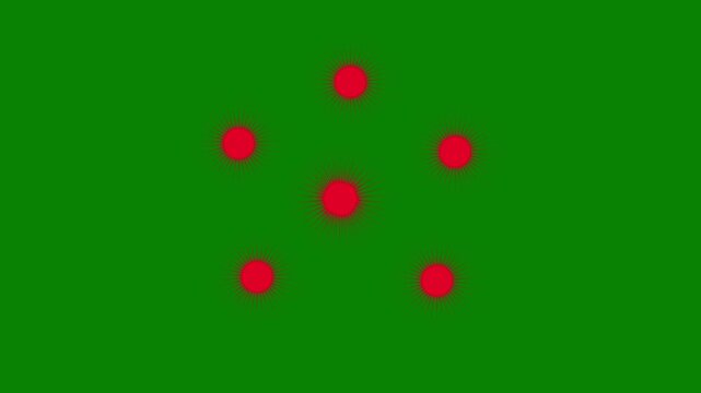 White red yellow Hand Sketched Doodle Stars Twinkling Smoothly in 4K UHD Seamless Loop, Glitter Animation with Transparent Background and Unique Green Festive Scene.4k animation