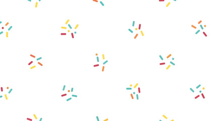 Scattered colorful sprinkles on a white background, flat design vector illustration