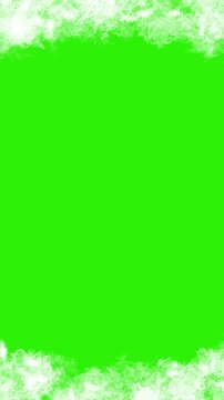 animated frozen ice effect frame on green screen background