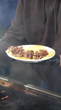 Golden Pour: Slow Motion Chicken Tacos at the Taqueria